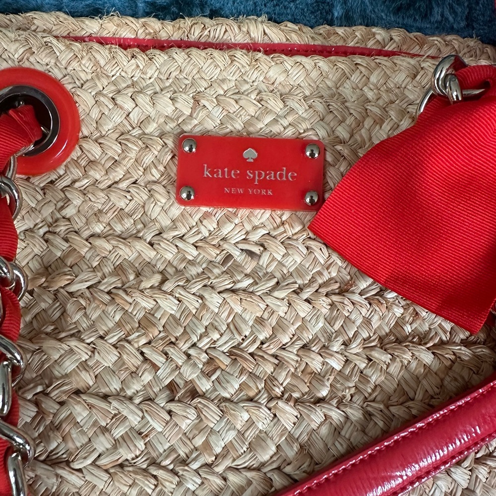 Kate Spade Point Breeze Coal Straw Tote Bag - Picture 3 of 6